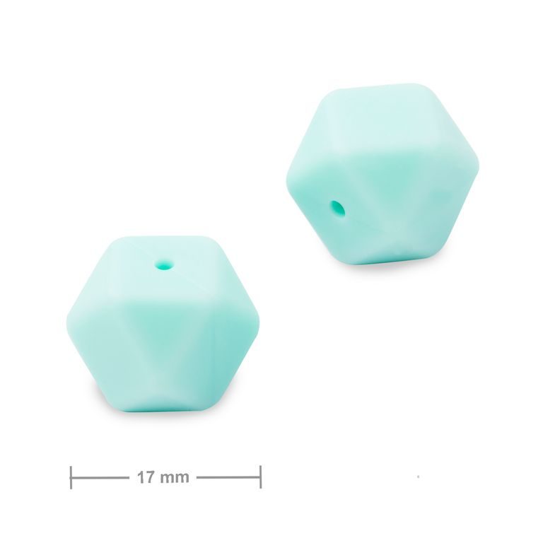 Silicone beads hexagon 17mm Baby Blue