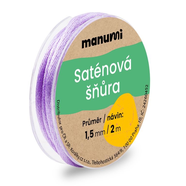 Nylonová saténová šňůra 1,5mm/2m Lavender