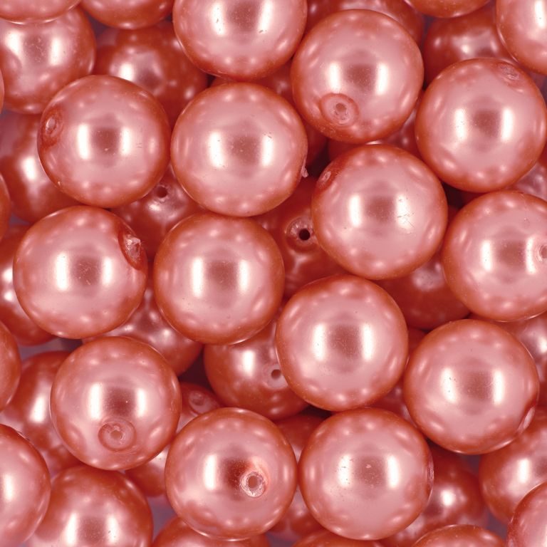 Glass pearls 14mm pink