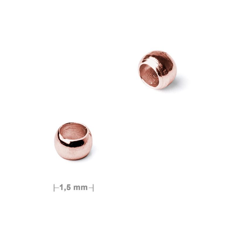 Crimp beads 1.5mm in rose gold colour