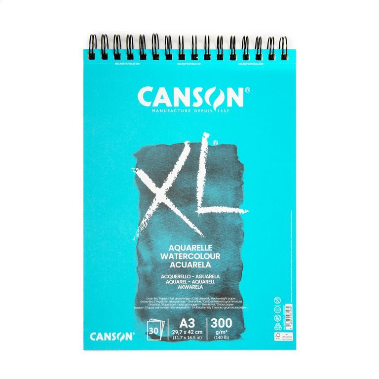 Canson skicák XL Aquarelle 30 listů A3 300 g/m² kroužková vazba