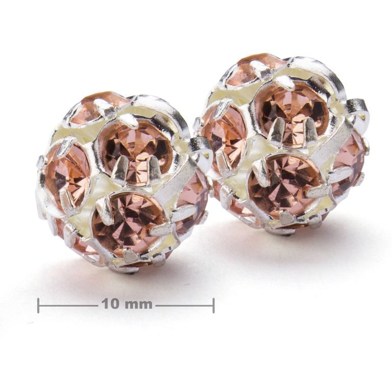 Rhinestone ball 10mm silver Light Rose