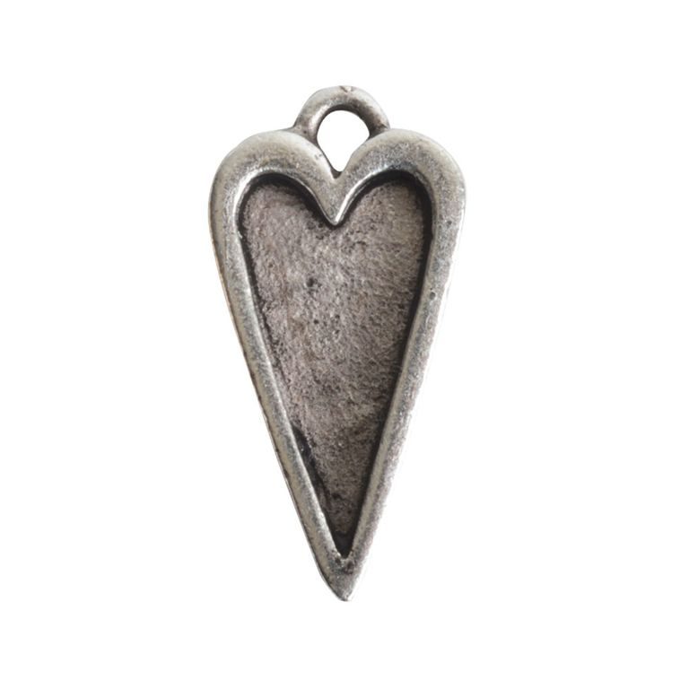 Nunn Design pendant with a setting heart 20x10mm silver-plated