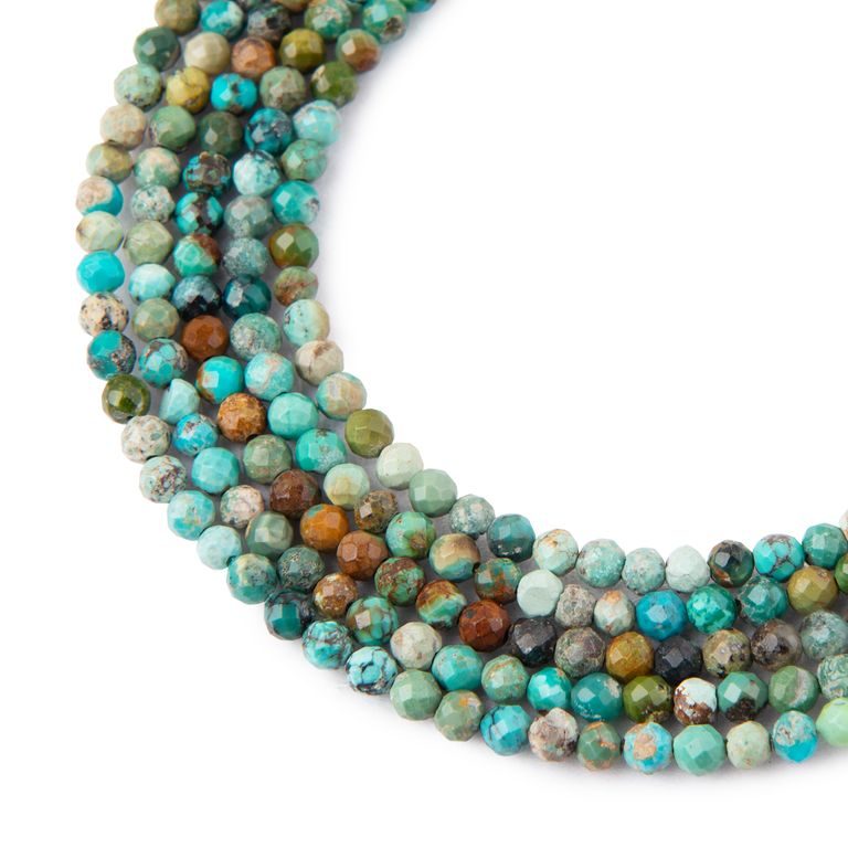 Turquoise Hubei faceted beads 4mm
