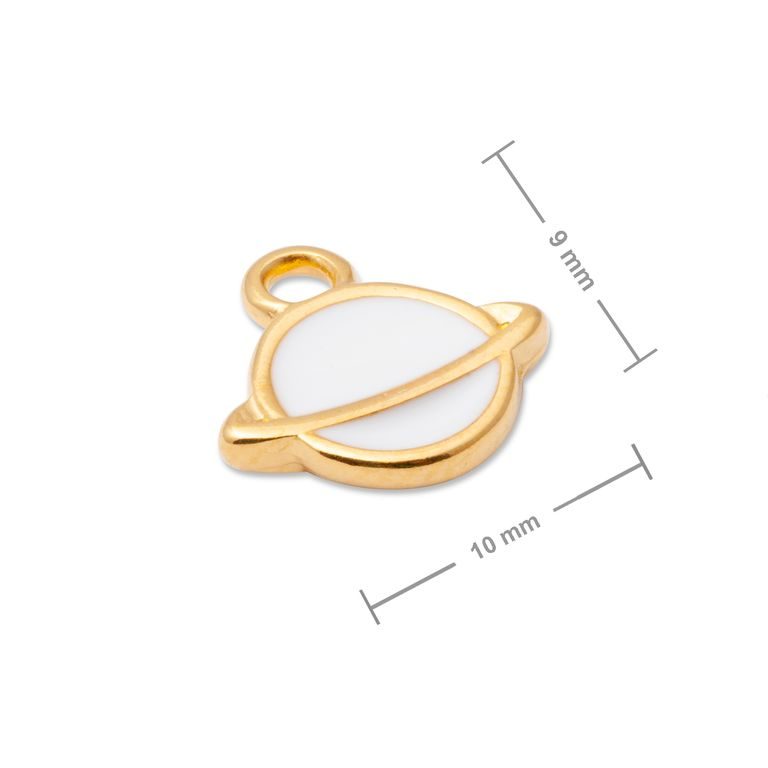 Manumi pendant white little planet 10x9mm gold-plated