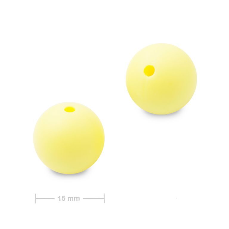 Silicone round beads 15mm Icecream Yellow