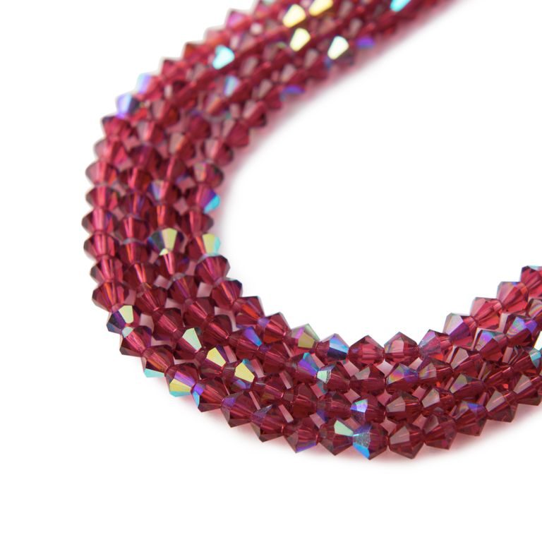 Czech crystal bicone beads 4mm Fuchsia AB