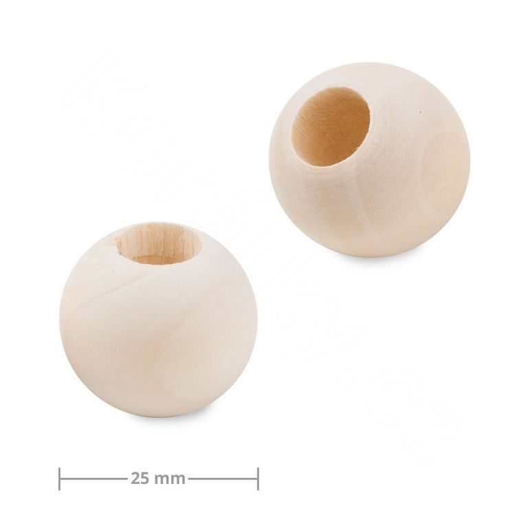 Wooden beads with large hole for Macramé 25mm