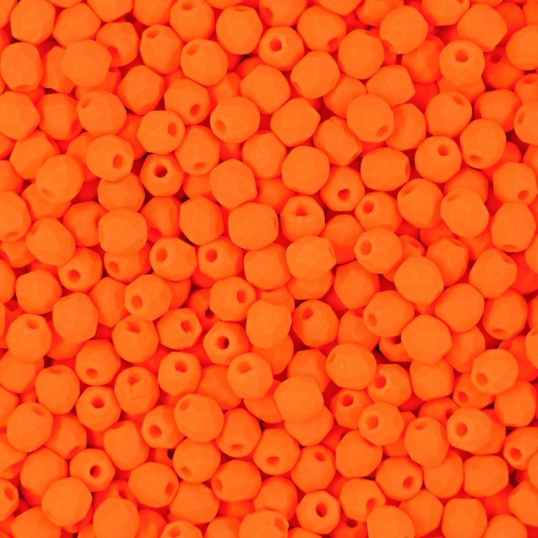 Brúsené koráliky 3mm Neon Orange