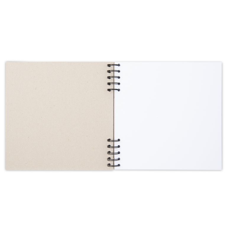 Scrapbookový krúžkový album na šírku 24 listov 22x22cm v prírodnej farbe s bielym papierom 300g/m²
