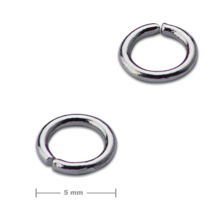 Jump ring 5mm in the colour of platinum