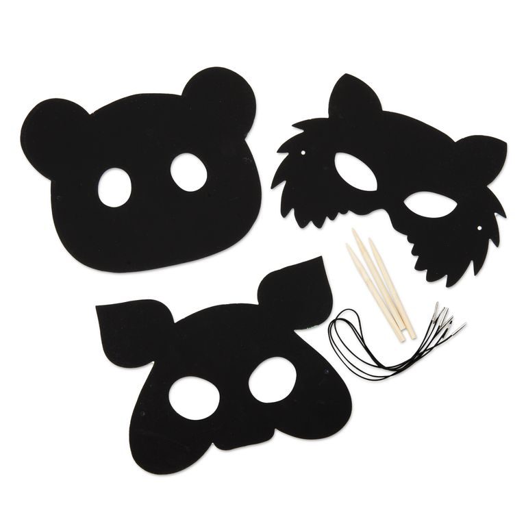 Scratch masks in the shape of an animal 3 pcs