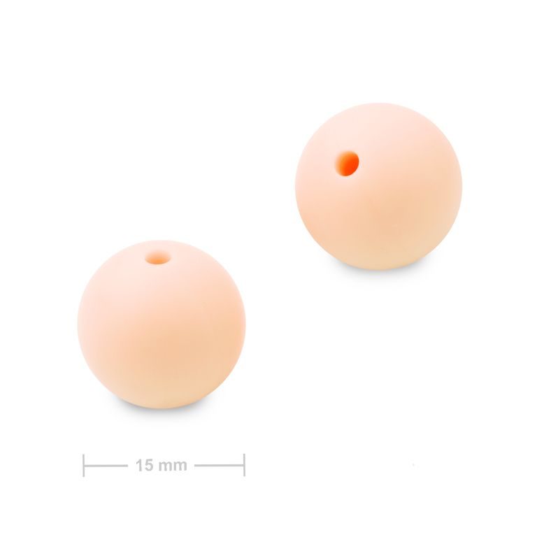 Silikonové kulaté korálky 15mm Sweet Peach