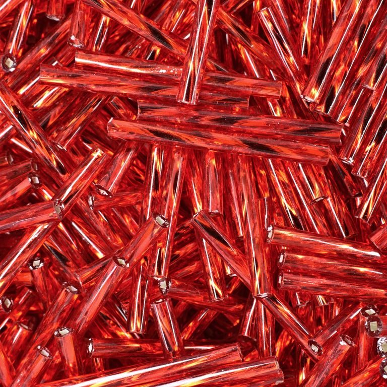 Skleněné trubičky kroucené 25mm červené