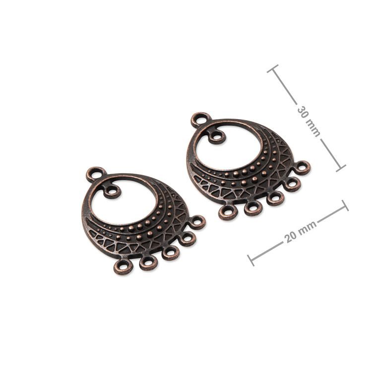 Chandelier earring findings 30x20mm antique copper