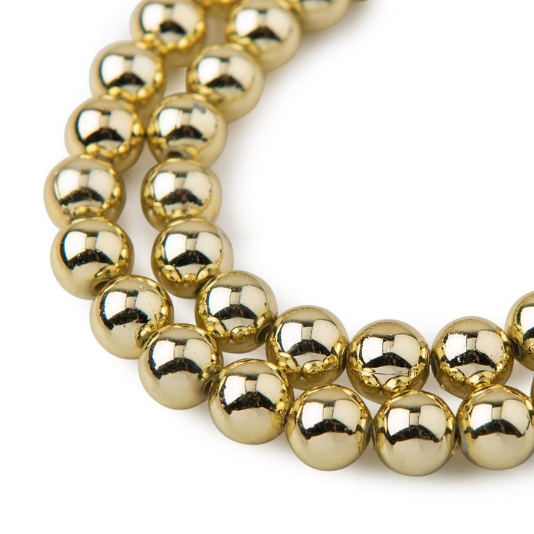 Metallic plastic beads 8mm gold