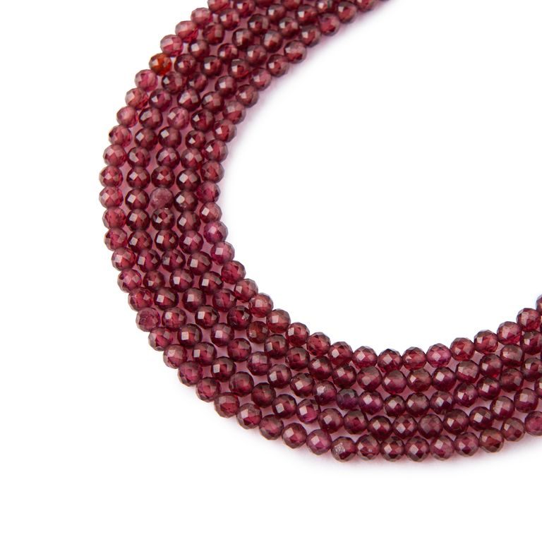 Garnet faceted beads 2mm