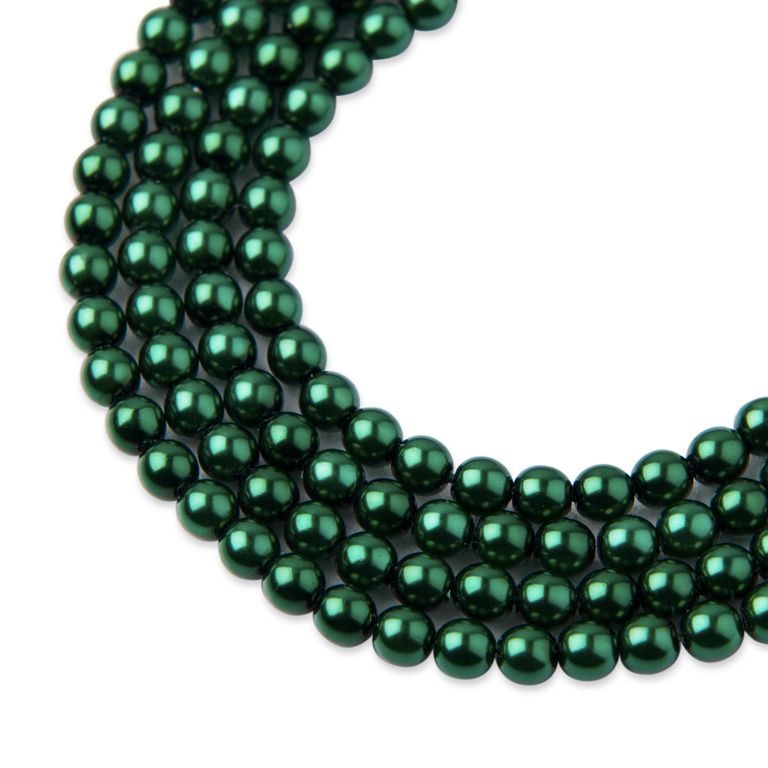 Glass pearls 4mm Emerald