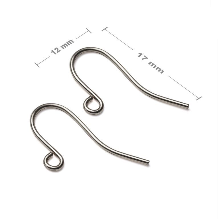 Earring fishooks plain 17x12mm platinum