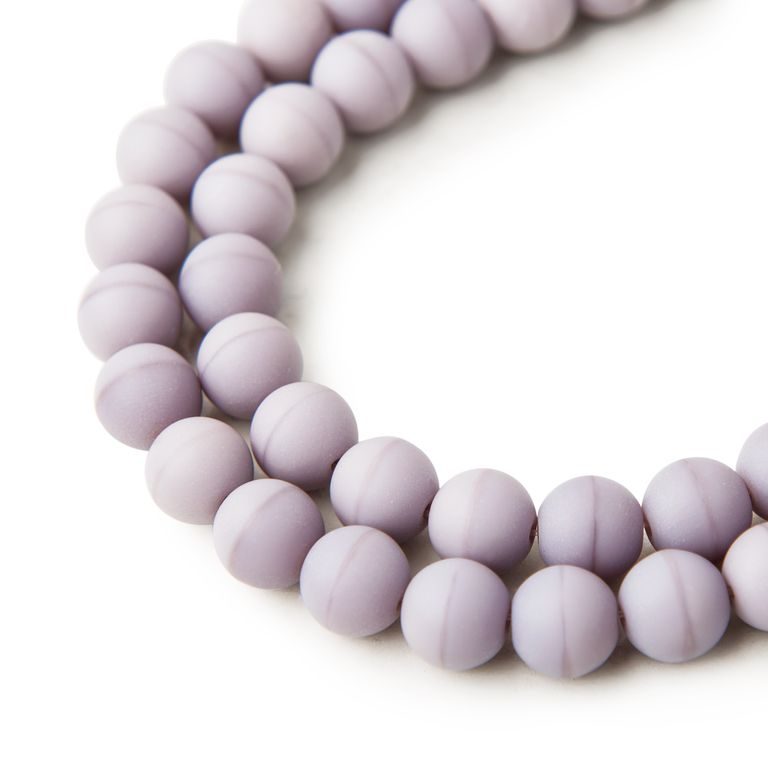 Czech glass pressed round beads Violet Opaque Matt 8mm No.78