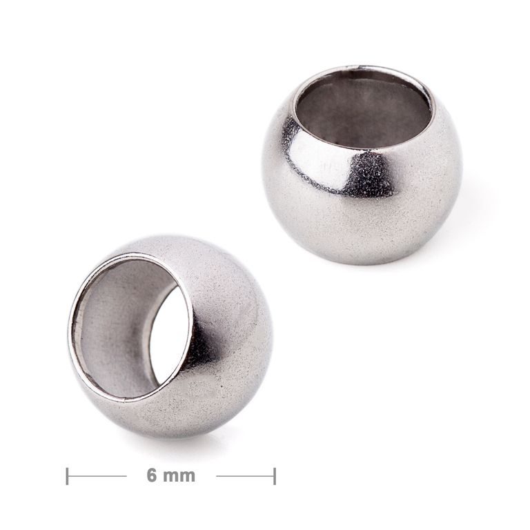 Stainless steel 316L bead wide center hole 6mm