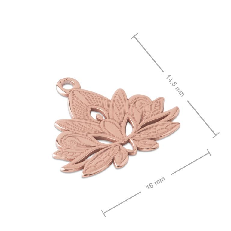 Stříbrný přívěsek lotus pozlacený 18K růžovým zlatem