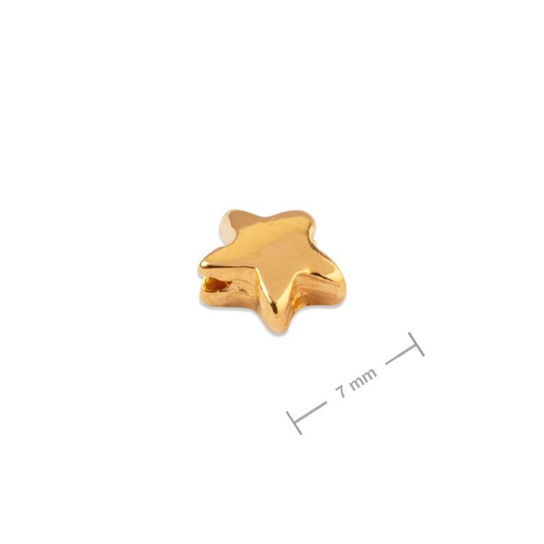 Manumi bead star 7.5mm gold-plated