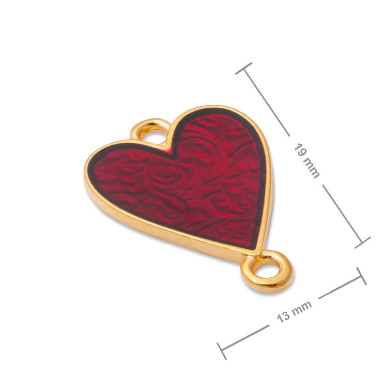 Manumi connector heart 19x13mm gold-plated