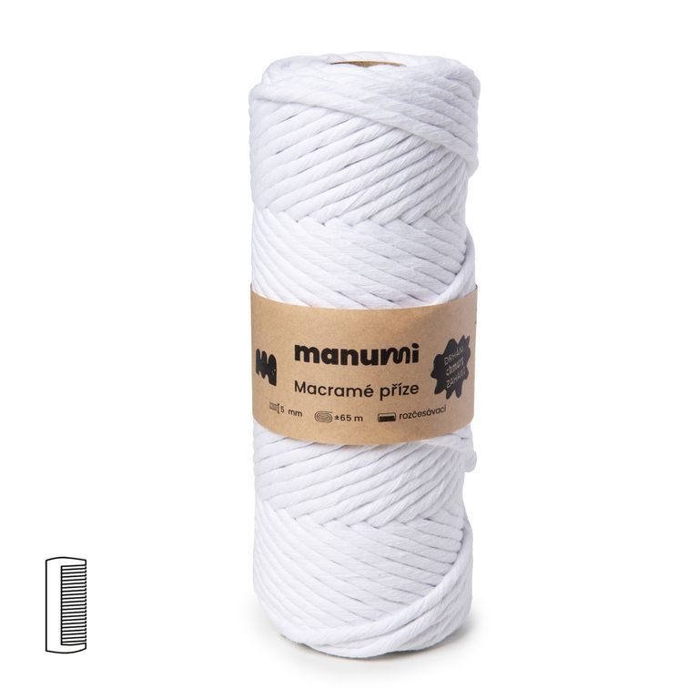 Manumi macramé twisted yarn 5mm white