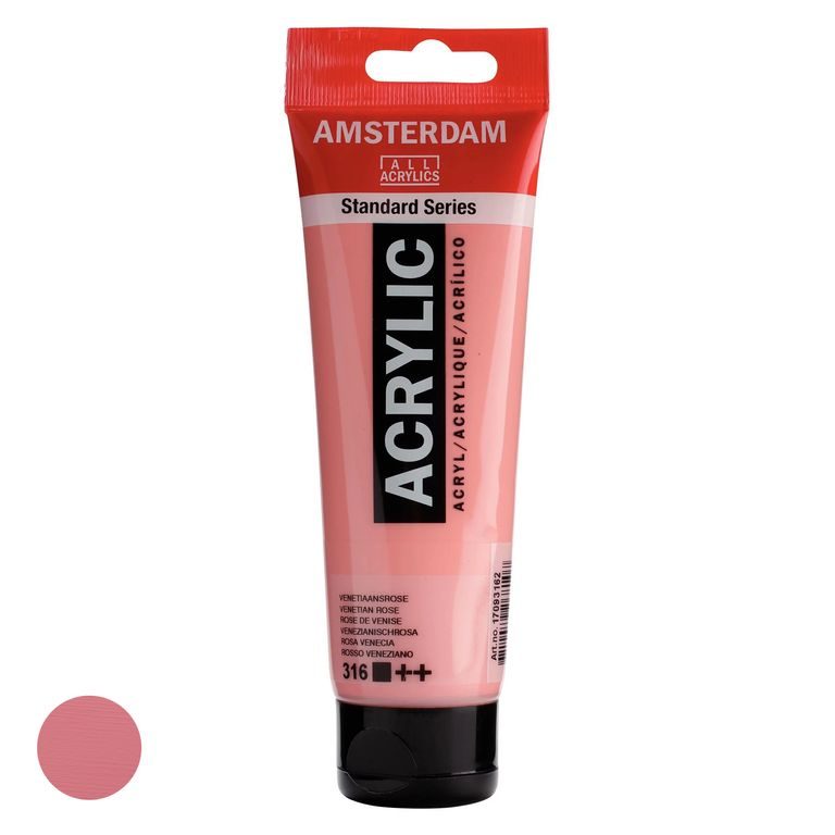 Amsterdam akrylová barva v tubě Standart Series 120 ml 316 Venetian Rose