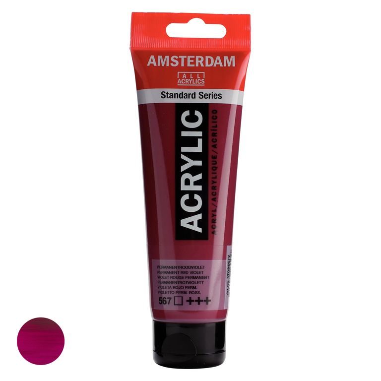 Amsterdam acrylic paint in a tube Standart Series 120 ml 567 Permanent Red Violet