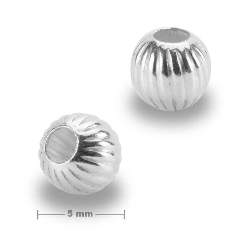 Stříbrný ozdobný korálek 5 mm
