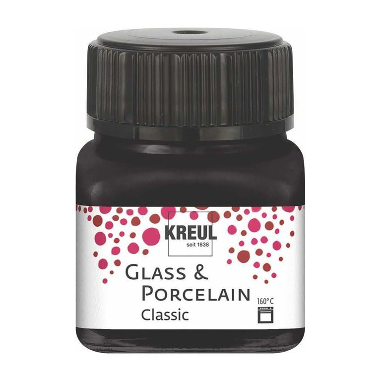 Barva na sklo a porcelán KREUL classic 20ml černá