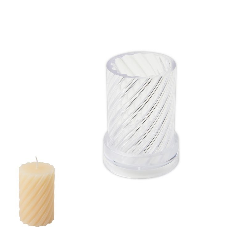 Polykarbonátová forma na sviečku v tvare valca so špirálou 50x75mm