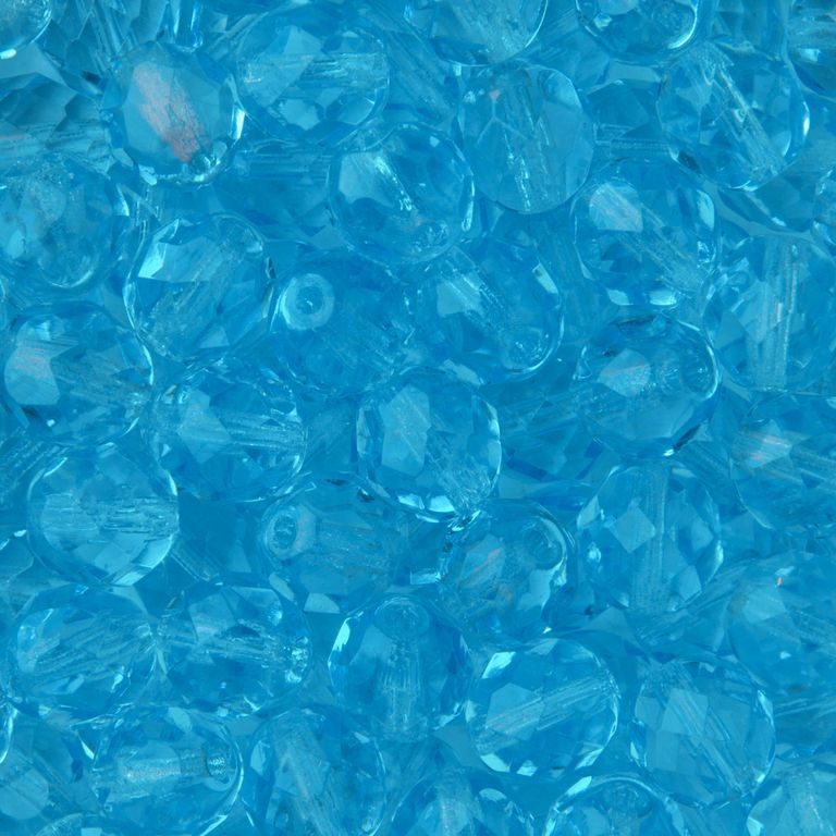 Glass fire polished beads 8mm Aquamarine