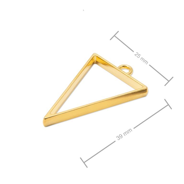 Frame for casting crystal resin triangle 39x25mm in the colour of gold