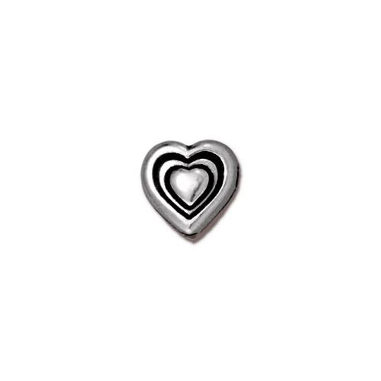 TierraCast bead Heart antique silver