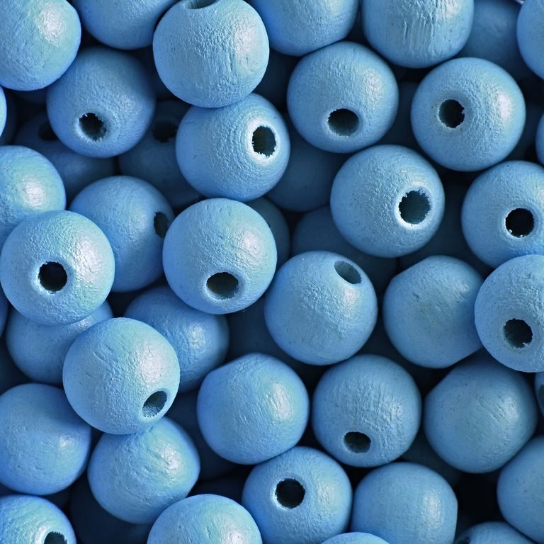 Dřevěné korálky kulička 8mm světle modrá