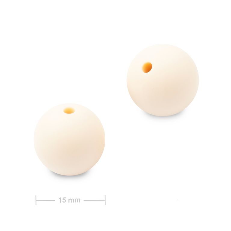 Silicone round beads 15mm Cream