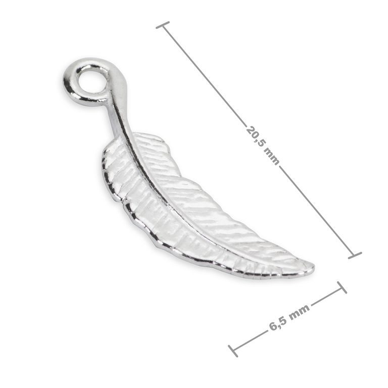 Sterling silver 925 pendant feather No.524