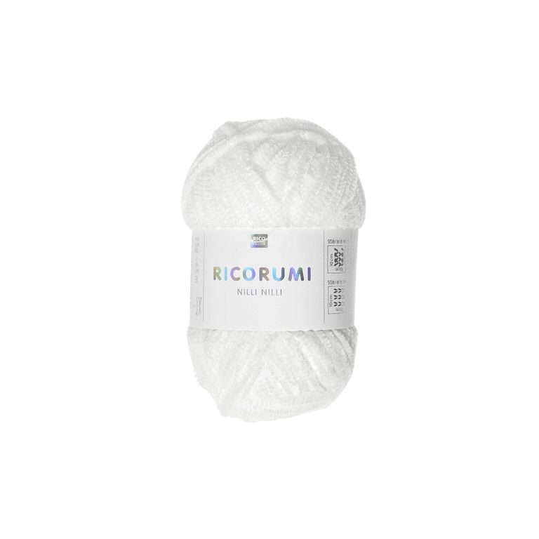 Chenille yarn Ricorumi Nilli Nilli colour shade 001 white