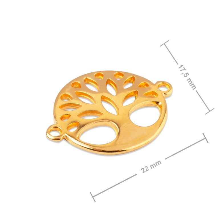 Manumi connector tree of life 22x17.5mm gold-plated