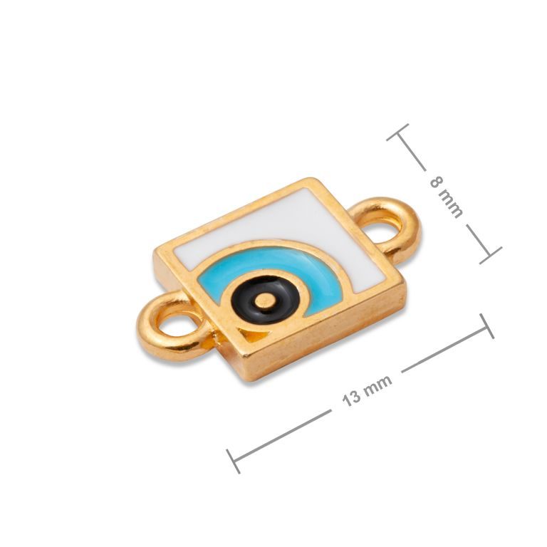 Manumi connector eye in square frame 13x8mm gold-plated