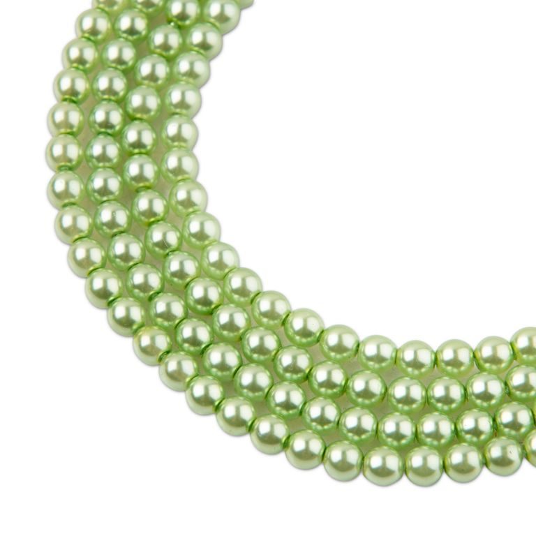 Glass pearls 4mm light green