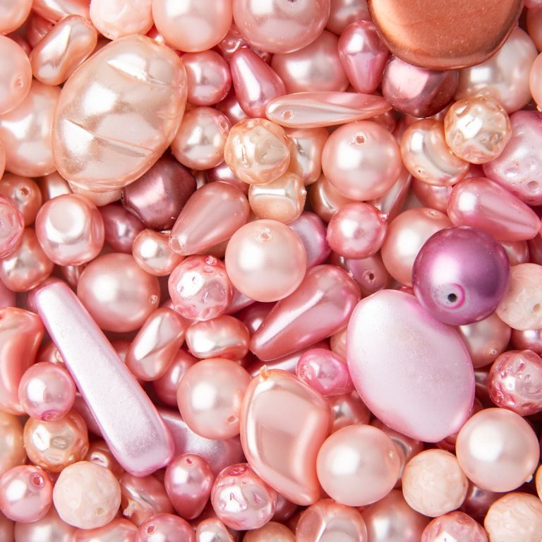 Glass pearls mix pink