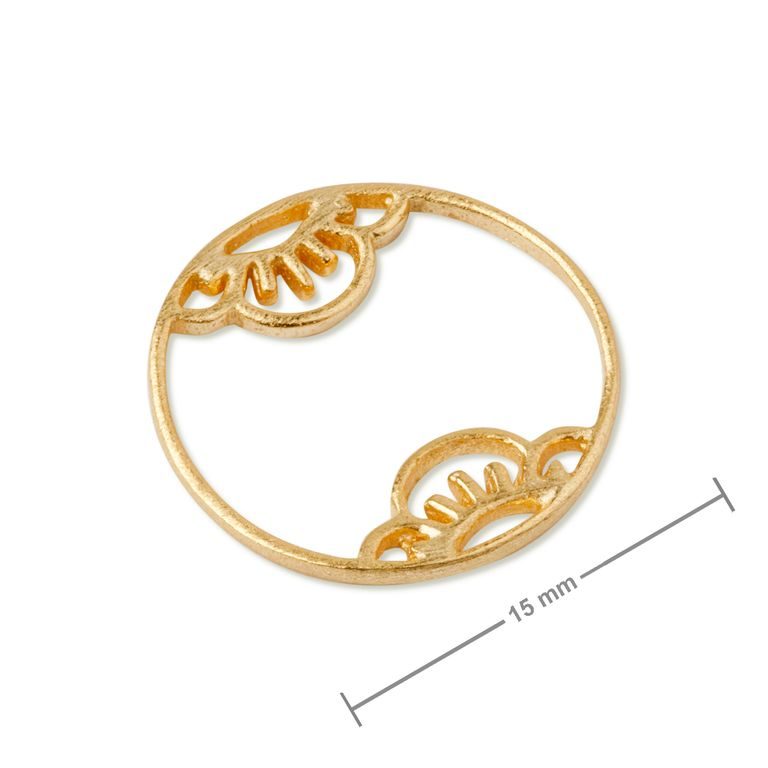 Amoracast connector cherry flower 15x15mm gold-plated