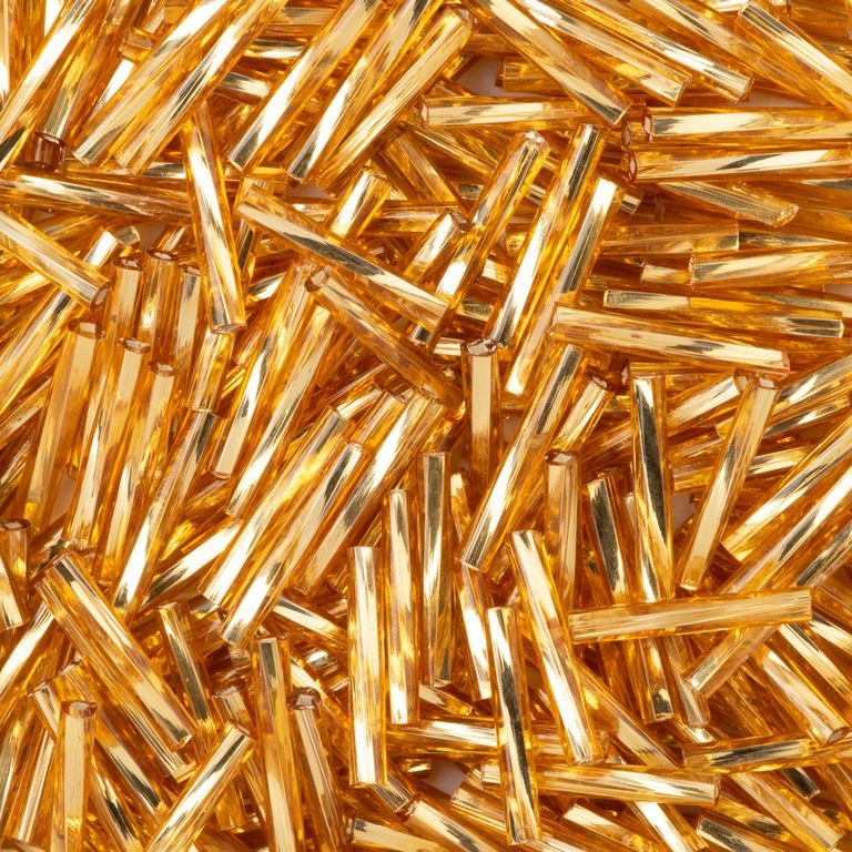 Sklenené trubičky krútené 15mm zlaté
