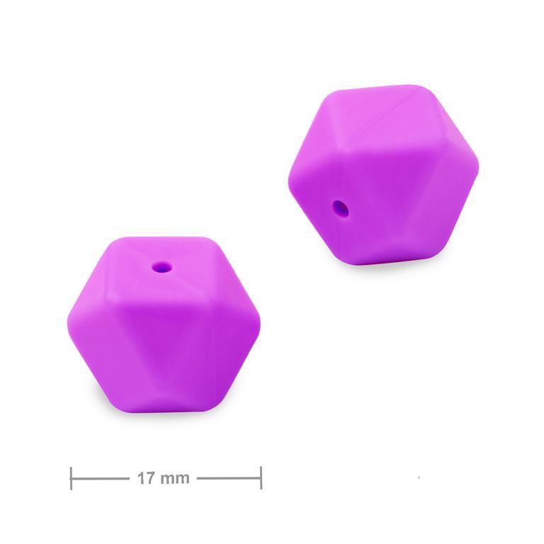 Silicone beads hexagon 17mm Lavender