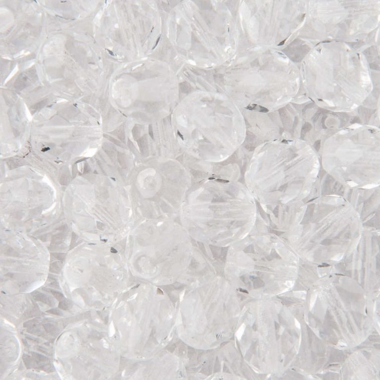 Brúsené koráliky 8mm Crystal