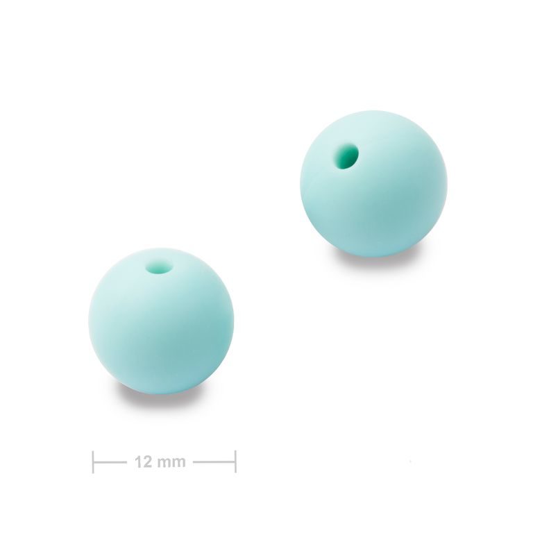 Silicone round beads 12mm Baby Blue